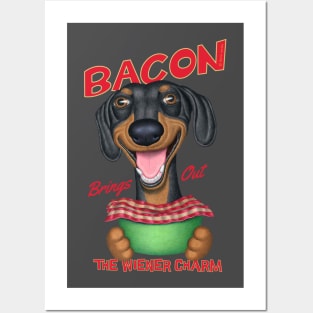 Dachshund Bacon Brings out the Wiener Charm Posters and Art